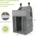 Maliton Changing Table Diaper Organizer - Baby Hanging Diaper Stacker Nursery Caddy Organizer for Cribs Playard Baby Essentials Storage - Hold 52+ Diapers - 18.5" x 10.5" x 8" (Gray) - Image 6