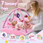 Unicorn Baby Gym Play Mat, 9-in-1 Tummy Time Mat with 7 Baby Toys, Washable Baby Activity Mat for Visual, Sensory, Motor Development, Newborn Baby Toys Gift for Toddler 0-3-4-6-9-12 Months - Image 3