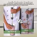 Cordless Immersion Hand Blender, 5-in-1 Variable Speed blender handheld,Rechargeable with 2000mAh Battery, BPA-Free & Dishwasher-Safe Accessories:700ml Beaker,Chopper,Whisk & Milk Frother,Grey - Image 6