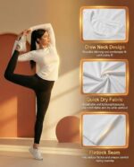TELALEO 4 Pack Women's Compression Shirt Long Sleeve Performance Workout Baselayer Athletic Top Sports Gear - Image 5