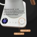 Electric Kettles, Gooseneck Electric Kettle, ±1℉ Temperature Control, Stainless Steel Inner, Quick Heating, for Pour Over Coffee, Brew Tea, Boil Hot Water, 0.9L (White) - Image 7