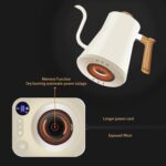 Electric Kettles, Gooseneck Electric Kettle, ±1℉ Temperature Control, Stainless Steel Inner, Quick Heating, for Pour Over Coffee, Brew Tea, Boil Hot Water, 0.9L (White) - Image 8