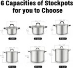 Cook N Home Stainless Steel Stock Pot with Lid 3 Quart, Cooking Sauce Pot Casserole Pan Saucier, Induction Compatible, Dishwasher Safe With Stay-Cool Handles, Silver - Image 3