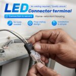 Double Wire Plug in Connector with Locking Buckle, Flame Retardant Locking Wire Quick Connectors for LED Lighting, Suitable for Emergency Repairs, Home and Automotive Wiring (60PCS) - Image 7