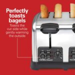 Hamilton Beach 24782 Retro Toaster with Wide Slots, Sure-Toast echnology, Bagel & Defrost Settings, Auto Boost to Lift Smaller Breads, 4 Slice, Polished Stainless Steel - Image 6