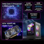Gaming PC Desktop, Prebuilt Gaming Computer with Intel Core I7 up to 3.9 GHz, GTX 1050Ti 4G, 16G RAM, 512GB NVME SSD, ARGB Cooling Fan,Supply WiFi Support - Image 3