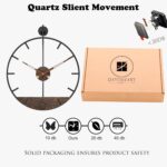 Modern Wood Walnut Dial Wall Clock, Large Simple Wall Decor Metal Frame Silent Non Ticking Clock for Living Room Decor, Kitchen, Bedroom, Study Decoration, Handmade Home Gift Idea, 22.5 in - Image 5