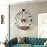Modern Wood Walnut Dial Wall Clock, Large Simple Wall Decor Metal Frame Silent Non Ticking Clock for Living Room Decor, Kitchen, Bedroom, Study Decoration, Handmade Home Gift Idea, 22.5 in - Image 6