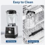 Aeitto Blenders for Kitchen with 68Oz. Large Capacity, 1800W Max Power Smoothie Blender, 3 Preset Programs & 7 Speeds, Professional Countertop Blender for Smoothies, Ice Crush, Generation2 Silver - Image 6