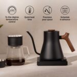 Fellow Stagg EKG Pro Electric Gooseneck Kettle - Pour-Over Coffee and Tea, Quick Heating, Precise Temperature Control, Scheduling, Built-in Brew Timer, Matte Black with Walnut Wood Handle, 0.9 Liter - Image 5