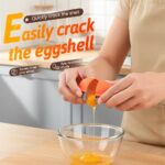 2026 New Egg Shell Opener, Stainless Steel Egg Cracker Tool, Multifunctional Eggs Separator for Raw and Hard Boiled Eggs Peeler Shell Remover, Kitchen Gadget (Orange 1pcs) - Image 5