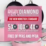 Blue Diamond Frying Pan 8” Skillet, Diamond Infused Healthy Ceramic Nonstick, PFAS and PFOA-Free, Dishwasher and Oven Safe, Even Heating, Metal Utensil Safe, Warp Control Base, Pink - Image 9