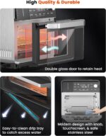 Nuwave Combi Steam Oven, Non-Toxic Stainless Steel Multi-Cooker with Air Fry, Sous Vide, Toast & More, 50-450°F Precision, 120 Presets, Moisture Control, Programmable, Easy to Clean, 16 quarts - Image 8