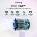 Tideway Hair Dryer Professional High-Speed Ionic Blow Dryer 110,000 RPM, Compact Hair Dryer with Magnetic Diffuser, Fast Drying with Brushless Motor Low Noise Smart Temperature Control-H11 - Image 3