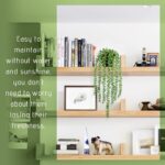 Realistic Artificial String of Pearls Plant - Faux Hanging Succulent Trailing Plant with Black Pot, Natural-Looking Small Potted Faux Plant Indoor Outdoor for Home Office Shelf Decor - Image 6