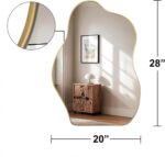 BOMINICA Irregular Wall Mirror Asymmetrical Mirror, Decorative Wall Mirror Golden Wood Framed, Wall Mounted Mirror for Bathroom Living Room Entryway Bedroom Hallway (Gold, 20" x 28") - Image 4