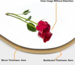 BOMINICA Irregular Wall Mirror Asymmetrical Mirror, Decorative Wall Mirror Golden Wood Framed, Wall Mounted Mirror for Bathroom Living Room Entryway Bedroom Hallway (Gold, 20" x 28") - Image 5