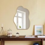 BOMINICA Irregular Wall Mirror Asymmetrical Mirror, Decorative Wall Mirror Golden Wood Framed, Wall Mounted Mirror for Bathroom Living Room Entryway Bedroom Hallway (Gold, 20" x 28") - Image 10