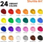 Shuttle Art Acrylic Paint, 24 Colors Acrylic Paint Bottle Set, 250ml/8.45oz Each, Rich Pigments, High Viscosity, Bulk for Artists, Beginners and Kids Painting on Rocks Crafts Canvas Wood - Image 4