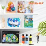 Shuttle Art Acrylic Paint, 24 Colors Acrylic Paint Bottle Set, 250ml/8.45oz Each, Rich Pigments, High Viscosity, Bulk for Artists, Beginners and Kids Painting on Rocks Crafts Canvas Wood - Image 8