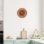 XNM Modern Wood Wall Clock for Living Room Decor Rustic Wall Clocks Battery Operated 12 Inch Brown Annual Ring Wall Clock Non Ticking (MDF No Solid Wood) - Image 5