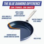 Blue Diamond 12" Nonstick Frying Pan Skillet, Diamond Infused PFAS & PTFE-Free Ceramic Pot, Dishwasher & Oven Safe, Stay Cool Handle, Durable Non Toxic Metal Utensil Safe, Egg & Omelet Pan, Blue - Image 5