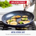Blue Diamond 12" Nonstick Frying Pan Skillet, Diamond Infused PFAS & PTFE-Free Ceramic Pot, Dishwasher & Oven Safe, Stay Cool Handle, Durable Non Toxic Metal Utensil Safe, Egg & Omelet Pan, Blue - Image 6