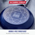 Blue Diamond 12" Nonstick Frying Pan Skillet, Diamond Infused PFAS & PTFE-Free Ceramic Pot, Dishwasher & Oven Safe, Stay Cool Handle, Durable Non Toxic Metal Utensil Safe, Egg & Omelet Pan, Blue - Image 9