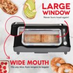 Dash Clear View Toaster - Features Large Window & Extra-Wide Slots - Auto-Shut Off Feature - Bagel Functions, & Seven-Browning Levels - 1-Touch Defrost - Black - Image 3