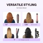 Wavytalk 3 in 1 Curling Wand Set, Multi Curl, Curling Iron Set with Heated Round Brush, Flat Iron Hair Straightener, 1 1/4 inch Curling Iron, Dual Voltage Hair Curler - Image 3