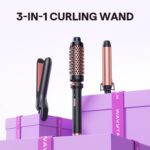 Wavytalk 3 in 1 Curling Wand Set, Multi Curl, Curling Iron Set with Heated Round Brush, Flat Iron Hair Straightener, 1 1/4 inch Curling Iron, Dual Voltage Hair Curler - Image 8