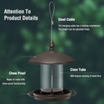 Metal Roof Bird Feeder - Chew Proof for Outdoor Hanging Wild Bird Seeds. Bronze - Image 3