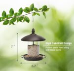 Metal Roof Bird Feeder - Chew Proof for Outdoor Hanging Wild Bird Seeds. Bronze - Image 5