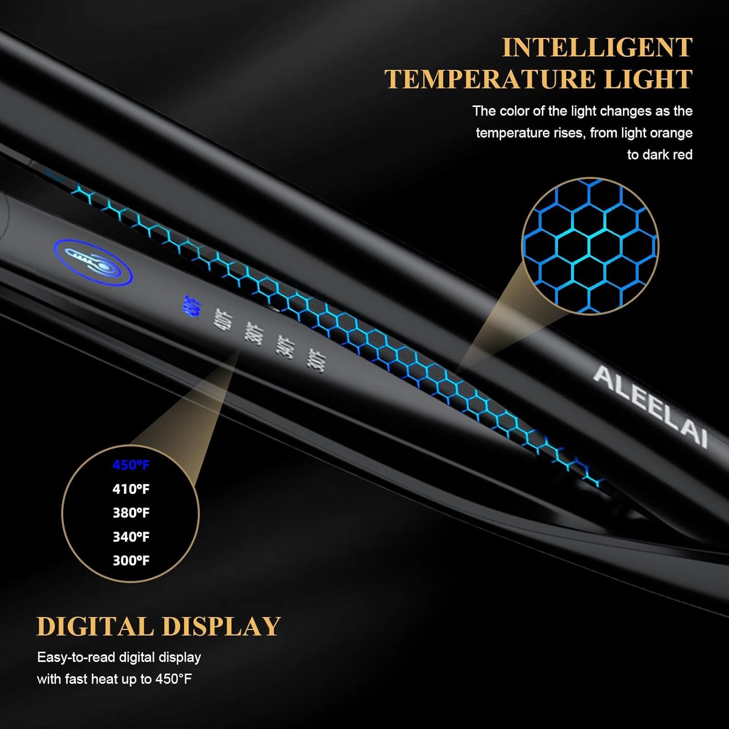 Flat Iron Hair Straightener and Curler 2 in 1 Plancha de Cabello with 3D Floating Plates, Smart Temperature Control, MCH Heating, Dual Voltage 100V-240V & 360° Rotatable Extra-Long Cord - Image 5