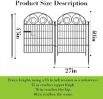 Tall Garden Fence Animal Barrier with Gate, 40 in(H) 12 Panels Garden Fences and Borders for Dogs, Dog Fence Outdoor for Yard, Total Length 26.2 Ft Metal Temporary Fencing│Patented - Image 3