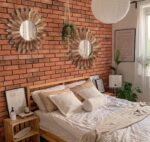 LOSOUR 2 Pack 22 Inch Boho Wall Sunburst Mirror Rustic Round Wood Decorative Mirror Boho Wall Art Decor for Entryway Bedroom Living Room - Image 5