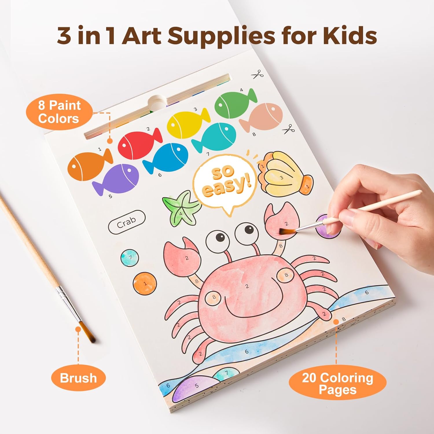 Paint with Water Books for Toddlers, Mess Free Watercolor Painting Activity for Kids Ages 1-3, 2-4, 4-6, Art Craft Coloring Gift with Brush, Airplane Travel Activities for Toddlers, Ocean Animals - Image 4