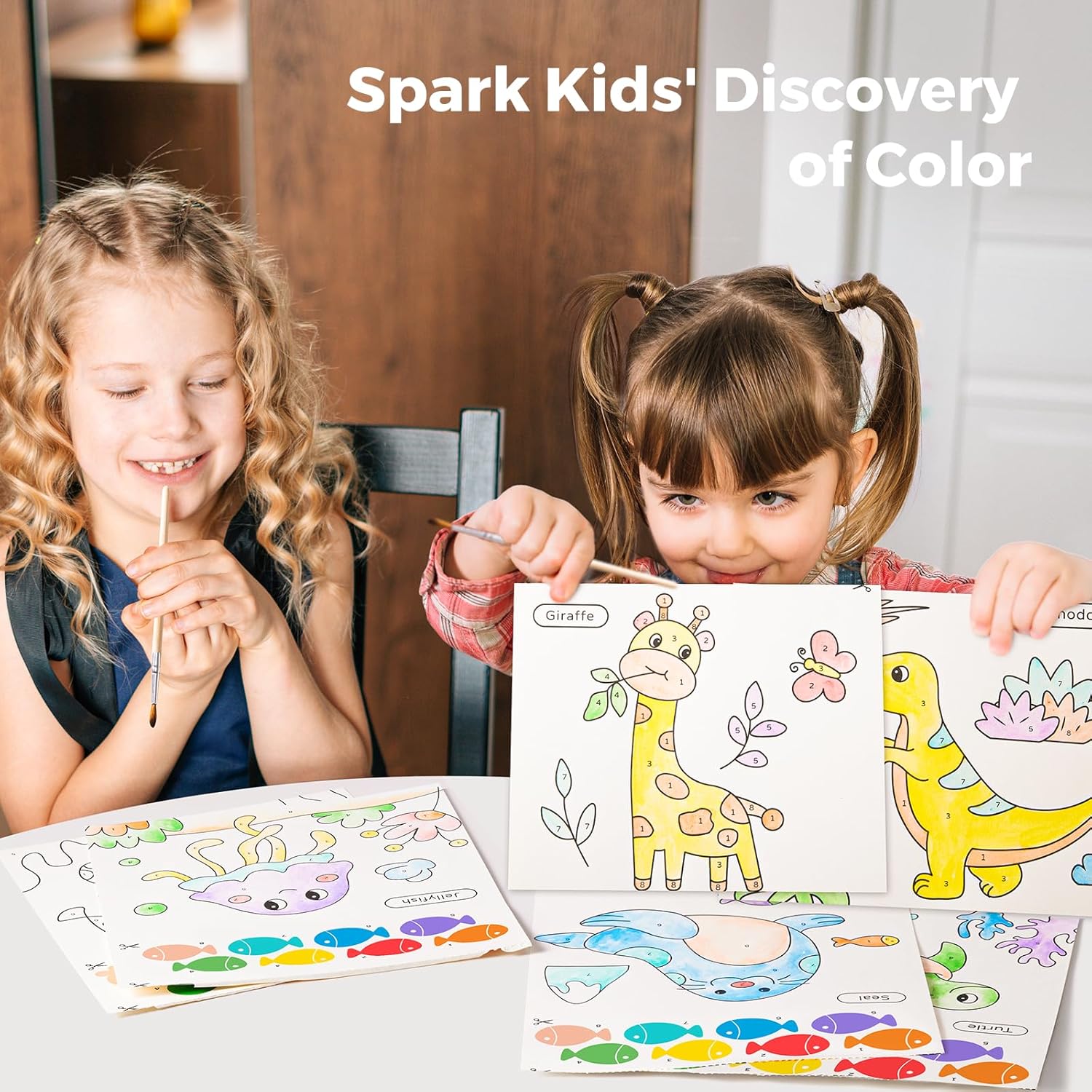 Paint with Water Books for Toddlers, Mess Free Watercolor Painting Activity for Kids Ages 1-3, 2-4, 4-6, Art Craft Coloring Gift with Brush, Airplane Travel Activities for Toddlers, Ocean Animals - Image 6