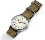 Timex Weekender 38mm Unisex Analog Watch | INDIGLO Backlight | Adjustable Durable Nylon Fabric Slip Through Strap | 24 Hour Time - Image 3