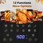 OLIXIS 8.5Qt Air Fryer, 12-In-1 Large Air Fryer for Family, 400°F Rapid Air Crispy Technology, Roast Bake Dehydrate Reheat, Nonstick & Easy-Clean Basket, 1800W, Silver - Image 4