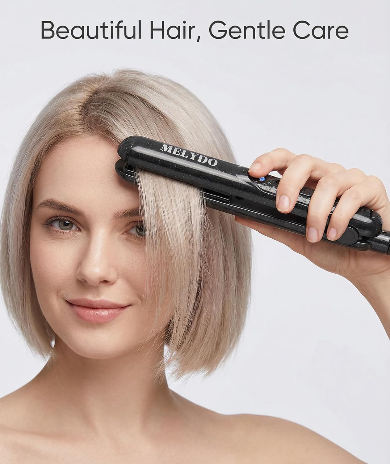 Mini Flat Iron, Ceramic Tourmaline Small Hair Straightener for Short Hair/Bangs, Dual Voltage Travel Hair Straightener, Portable Mini Straightener with Storage Pouch(Black) - Image 3