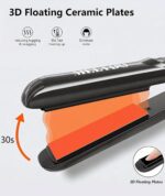 Mini Flat Iron, Ceramic Tourmaline Small Hair Straightener for Short Hair/Bangs, Dual Voltage Travel Hair Straightener, Portable Mini Straightener with Storage Pouch(Black) - Image 4