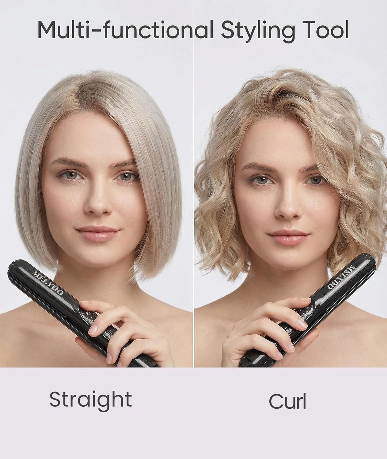 Mini Flat Iron, Ceramic Tourmaline Small Hair Straightener for Short Hair/Bangs, Dual Voltage Travel Hair Straightener, Portable Mini Straightener with Storage Pouch(Black) - Image 5