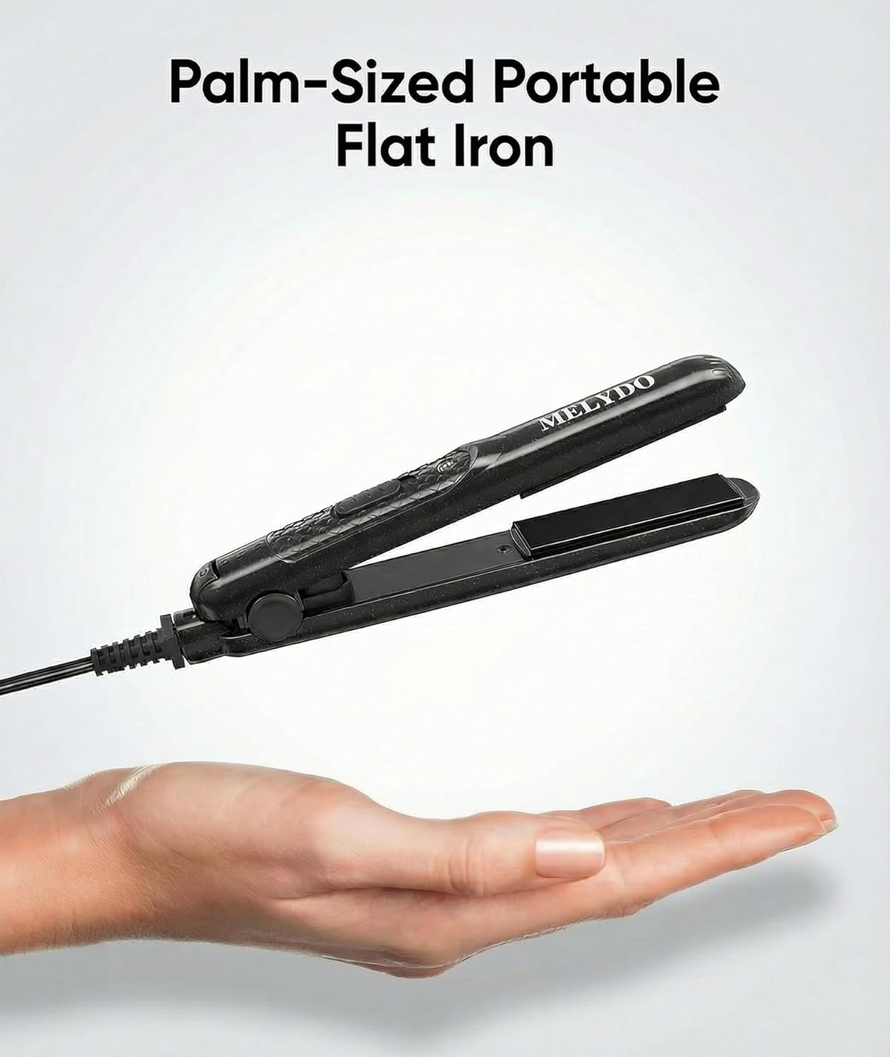 Mini Flat Iron, Ceramic Tourmaline Small Hair Straightener for Short Hair/Bangs, Dual Voltage Travel Hair Straightener, Portable Mini Straightener with Storage Pouch(Black) - Image 6