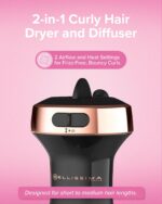 Bellissima Diffon Ceramic Diffuser Hair Dryer for Curly Hair - 2-in-1 Blow Dryer with Diffuser - Reduces Frizz, Defines Curls, Volumizes - Lightweight, Compact, Easy Hold Handle - Image 6