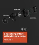 JBL Live Free 2 - True Wireless Noise Cancelling Earbuds, Up to 35hrs of Playtime, 6 mics for Perfect Calls with Zero Noise, IPX5 Waterproof, Oval Tubes for Better Comfort, Isolation, & bass (Silver) - Image 7
