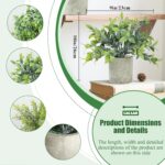 3 Pack Life-Like Potted Fake Plant, Artificial Plants Indoor, Artificial Frost-Hung Green Plants,Eco-Friendly Gray Pot, No Need for Maintenance，Ideal Decor for Home and Office - Image 3