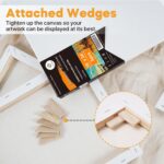 CONDA 16x20 inch Stretched Canvas for Painting, Pack of 5, Primed, 100% Cotton 5/8 Inch Profile Value Bulk Pack for Acrylics, Oils Painting - Image 3