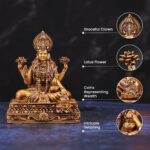 Shree Laxmi Idol for Diwali Pooja, Navratri, Car Dashboard Goddess Lakshmi Statue Sculpture for Wealth Wedding Decor Prosperity Compact Hindu Decor Showpiece Height - 4 Inch (Pack of 1) - Image 8