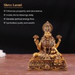 Shree Laxmi Idol for Diwali Pooja, Navratri, Car Dashboard Goddess Lakshmi Statue Sculpture for Wealth Wedding Decor Prosperity Compact Hindu Decor Showpiece Height - 4 Inch (Pack of 1) - Image 9